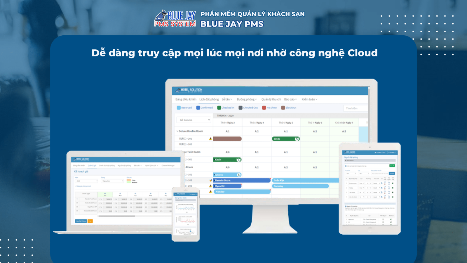 các chức năng của phần mềm quản lý khách sạn